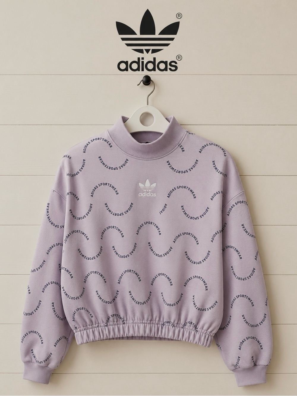 ADIDAS lilac logo sweatshirt - size M
